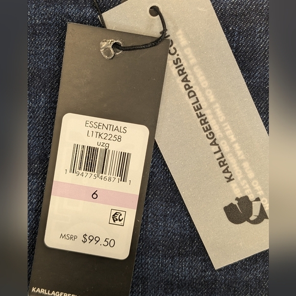 NWT!! Karl Lagerfeld Paris Women's Indigo Dark Wash Straight Leg Jeans Size 6 - Picture 7 of 11